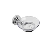 Croydex QM461941 Glue-Fix Worcester Soap Dish and Holder, Easy Fit No Drilling No Tools