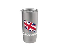 Croydon Great Britain Flag British Heritage & English Pride Stainless Steel Insulated Tumbler