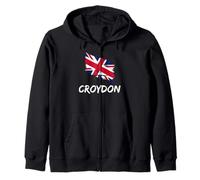 Croydon Great Britain Flag British Heritage & English Pride Zip Hoodie