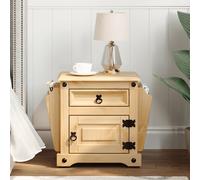 croydon wooden bedside cabinet with 1 drawers in brown