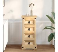 croydon wooden bedside cabinet with 4 drawers in brown