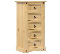 croydon wooden bedside cabinet with 5 drawers in brown