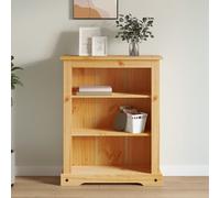 croydon wooden bookcase with 3 shelves in brown