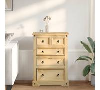 croydon wooden chest of 5 drawers medium in brown