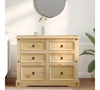 croydon wooden chest of 6 drawers large in brown