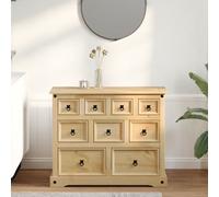 croydon wooden chest of 9 drawers in brown