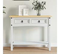 croydon wooden console table with 1 shelf in white and brown
