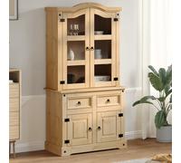 croydon wooden display cabinet with 4 doors 2 drawers in brown
