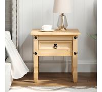 croydon wooden side table with 1 drawer in brown