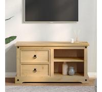 croydon wooden tv stand with 2 drawers 2 shelves in brown