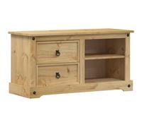 croydon wooden tv stand with 2 drawers in brown