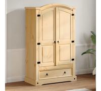 croydon wooden wardrobe with 2 doors 1 drawer in brown