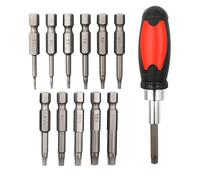 Crozgan 12Pcs 50mm Torx Head Screwdriver Bit Set,T5-T40 S2 Steel Torx Screwdriver Bit Set with Screwdriver Handle for Electric and Manual Screwdrivers
