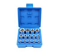Crozgan 14-Piece CR-V Female E-Torx Socket Set, External Star Socket Kit E4-E24, 1/4" 3/8" 1/2" Drive with Storage Case
