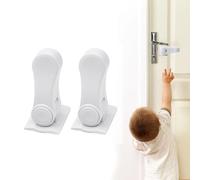 Crozgan 2Pack Child Proof Door Lever Lock,3M Adhesive Child Locks Security Door Locks 180 Degree Revolving,No Drilling Need,Baby Proofing Door Handle Lock.