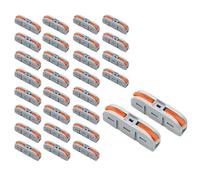 Crozgan 30Pcs Electrical Connectors,Quick Dual Wire Terminal Block,Splicing Type Quick Conductors Cable Clamp Terminal Block for 28-12AWG,SPL-1 Qui-ck Splicing into 2/3/4/5/6 Way