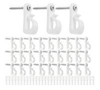Crozgan 30Pcs String Light Hooks,Screw-in Hooks for Outdoor,Fairy Light Screw Hook Christmas Lights Q-Hanger Hooks for Hanging Plants Wind Chime,Garden LED String Lights (White)
