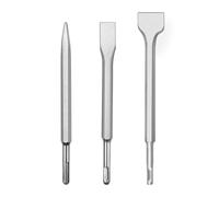 Crozgan 3Pcs Chisel Set,1 Wide Chi-sel,1 Flat Ch-isel,1 Point Chisel,250mm Length,SDS-Max Shank Hammer Steel Drill Tool Set for Drilling and Strikes