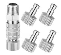 Crozgan 5Pcs Airbrush Quick Release Coupling Disconnect Adapter Kit,Male Fitting Adapters and Female Connector Adjustment Control Valve Airbrush Adapter for Gun Connection