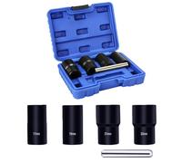 Crozgan 5Pcs Locking Wheel Nut Removal Tool Kit,4Pcs 1/2” Drive Twist Socket Set (17mm 19mm 21mm 22mm) with 1Pcs Drift Punch Bar for Wheel Nut Wheel Bolts Removal