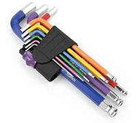 Crozgan 9Pcs Allen Key Set,Metric Hex Key Set 1.5-10mm with Colour Coding Anti-Slip Long Ball End Hex Wrench Set Allen Wrench Universal Set for Bike,Vehicles,Furniture Assembly,Motorcycle