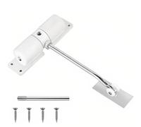 Crozgan Automatic Door Closer,Safety Door Closers for Interior Doors, Adjustable Hydraulic Spring Loaded Self Closing Gate Hinge for Room, Gate Spring with Adjusting Rod and Screws (White)