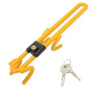 Crozgan Steering Wheel Lock Twin Bar Car Anti-Theft Locks High Visibility Yellow High Security Steering Wheel Locks Universal with 2 Keys for Cars Vans SUVs and 4x4s