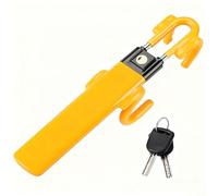 Crozgan Steering Wheel Lock Twin Bar with 2 Keys Car Anti-Theft Locks High Visibility Yellow High Security Steering Wheel Locks Universal for Cars Vans SUVs