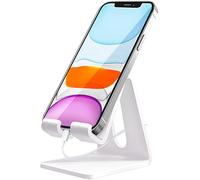 Crpich Acrylic Cell Phone Stand, Portable Phone Holder, White Phone Stand for Desk, Compatible with Phone16 15 14 13 12 Pro Max Mini 11 Plus, Switch, Android Smartphone, Pad, Tablet, Desk Accessories