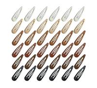 CRRCHYZZ 36 Pieces Snap Hair Clips,2 Inch Metal Bb Barrettes Water Drop No Crease Hair Clips for Girls,Flat Hair Clips Slides Accessories Styling,Hair Barrettes for Women Fine Hair,Toddler Hair Clips