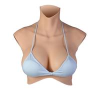 CRRCLSY Silicone Breastplate Realistic Breast Forms for Crossdresser Drag Queen Mastectomy Transgender ladyboy Cosplayer (Ivory White, C-cup Silicone Filler)