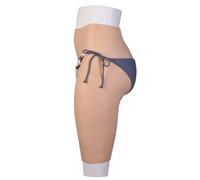 CRRCLSY Silicone Pants with Pee Device Full Silicone Hip Enhancer Butt for Drag Queen Crossdresser Transgender Cosplay (Ivory, L)