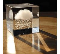 Crrezhai 3D Rain Cloud Crystal Cube Paperweight Room Decor K9 Glass Feng Shui Ornaments Figurines Engraving for Home (Rain)