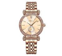 CRRJU Classic Fashion Women's Rhinestone Diamond Wrist Watches Stainless Steel Japanese Quartz Movement Analog Dress Watches for Women, rose rose, CRRJU