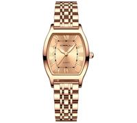 CRRJU Classic Fashion Women's Rhinestone Diamond Wrist Watches Stainless Steel Japanese Quartz Movement Analog Dress Watches for Women, A-rose rose, CRRJU