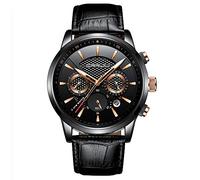CRRJU Men Watches,Chronograph Waterproof Auto Date Analog Men Black Wrist Watches