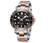 CRRJU Men's Fashion Luxury 316L Stainless Steel Watches Date Waterproof Dark Light Wristwatches, silver rose black,