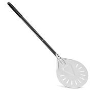 CRROEL Perforated Turning Pizza Peel, 8Inch Hard Anodized Aluminum Pizza Paddle, Non-Stick Pizza Shovel with 51CM Non-Slip Heat Resistant Long Handle for Baking Homemade Pizza Bread