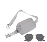 Crross Body Bag - Fanny Crross Shoulder Bag | Shoulder Bag with Adjustable Shoulder Strap, Small Pouch for Travel, Jogging, 22 x 5 x 15 cm, silver-grey, 22.5x5x15cm, Modern