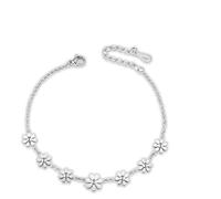 Crrynuo Adjustable Silver Daisy Bracelet, Friendship Silver Bracelet for Women For Her/Mum/Granddaughter/Nana/Daughter, Jewellery Birthday Christmas Gifts