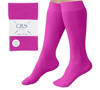 CRS Cross Figure Skating Socks. 2 Pair Knee High Tights. Premium Footed Ice Skate Dance Socks in a Variety of Colors., Moves Magenta, One Size
