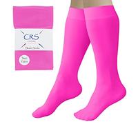 CRS Cross Figure Skating Socks, Knee High Tights for Ice Skates, Footed Skate Socks, Dance Tights - Pink - One size