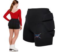 CRS Cross Padded Figure Skating Shorts - Protect Hip, Tailbone and Butt, Crash pad Shorts for ice Skating and Snowboarding, Skiing. Butt Pads (Black, Adult Medium/Large)