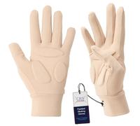 CRS Cross Padded Ice Skating Gloves. Warm Padded Protection for Figure Skating Testing, Practice, Dance Competitions, Roller Skaters and Cheerleading. (Tan, Ladies Small/Medium)