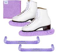 CRS Cross Skate Guards, Soakers and Towel Gift Set - Ice Skating Guards and Soft Skate Blade Covers for Figure Skating or Hockey (Pivot Purple, Large)