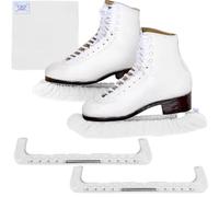 CRS Cross Skate Guards, Soakers and Towel Gift Set - Ice Skating Guards and Soft Skate Blade Covers for Figure Skating or Hockey (Waltz White, Large)