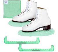 CRS Cross Skate Guards, Soakers and Towel Gift Set - Ice Skating Guards and Soft Skate Blade Covers for Figure Skating or Hockey (Mint, Medium)