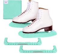 CRS Cross Skate Guards, Soakers and Towel Gift Set - Ice Skating Guards and Soft Skate Blade Covers for Figure Skating or Hockey (Sit Spin Sea Foam, Large)