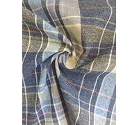 CRS Fur Fabrics Classic Checks Upholstery Fabric Material - Navy, 1Mtr 150cm x 100cm