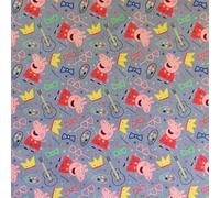 CRS Fur Fabrics Cotton Digital Print Design Fabric Material - Peppa Pig Party Peppa, 1Mtr 150cm x 100cm